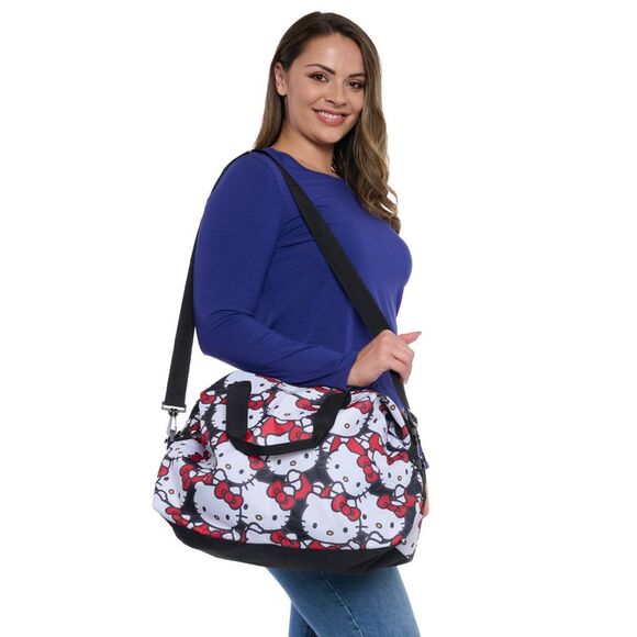 New Hello Kitty Duffel Bag Travel Weekender Carry-On Large All-Over Print - Picture 2 of 7